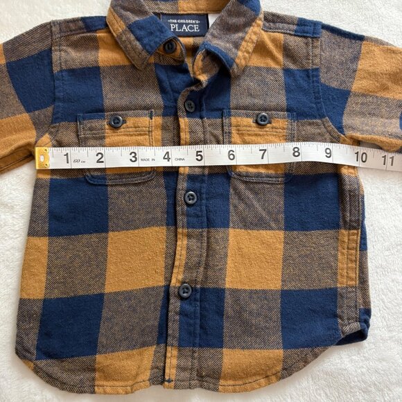 The Childrens Place Infant Boys Plaid Long-Sleeve Button-Up Shirt Size 0-3M - Picture 5 of 7